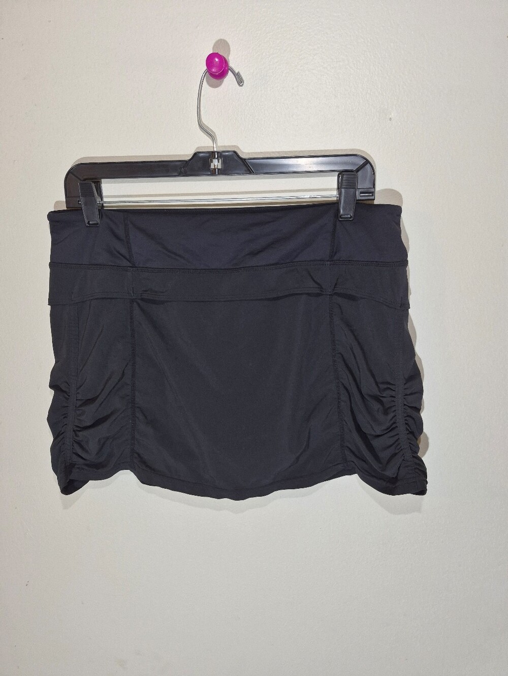 8)lululemon Women’s Black Pace Setter Ruched Sides Athletic Skort Skirt